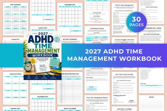 Download 2027 ADHD Time Management Workbook KDP - Work Collection