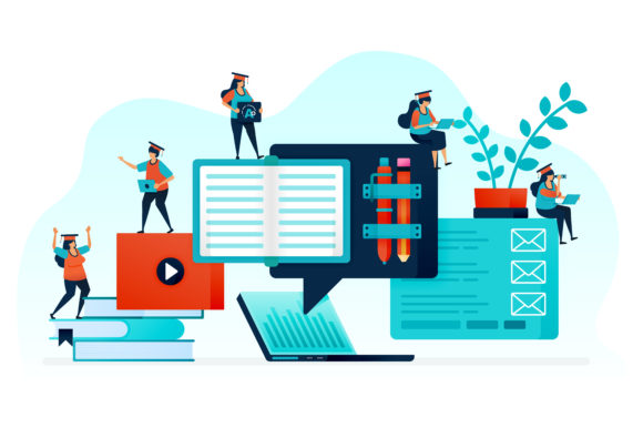 Download Illustration of E-learning for Student - Learning Collection