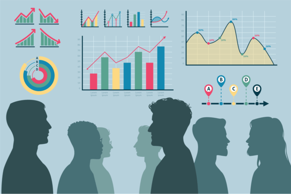Download Teamwork Process. Male Heads Silhouettes - Work Collection