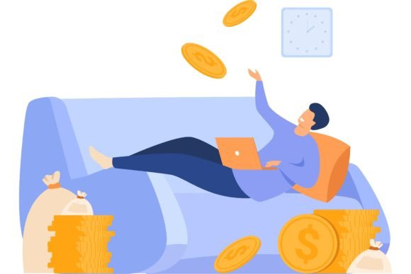 Download Successful Freelancer on Sofa with Lapto - Success Collection