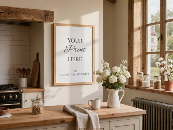 Download Farmhouse Kitchen Vertical Frame Mockup - House Collection