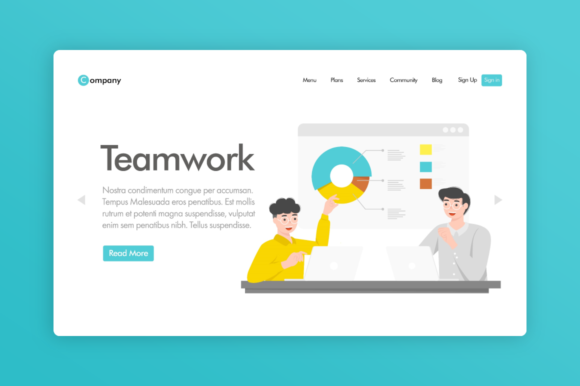 Download Website Illustration - Teamwork - Work Collection