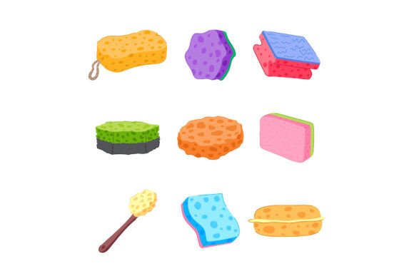 Download Sponge Hygiene Set Cartoon Vector Illust - Hygiene Collection