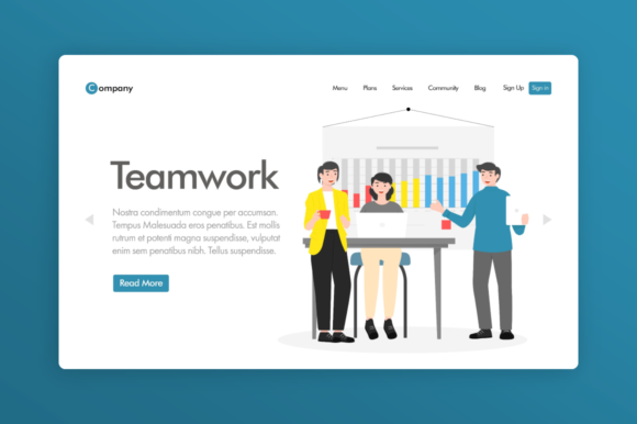 Download Website Illustration - Teamwork - Work Collection