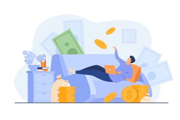Download Successful Freelancer on Sofa with Lapto - Success Collection