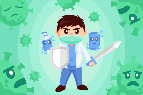 Download Doctor Against Virus Flat Design Style - Virus Collection