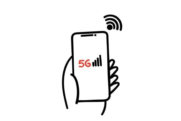 Download Doodle Cell Phone with Network Signal - Work Collection