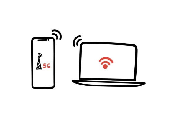 Download Doodle Cell Phone with Network - Work Collection