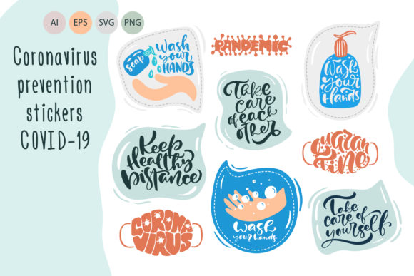 Download Coronavirus Prevention Stickers - Virus Collection